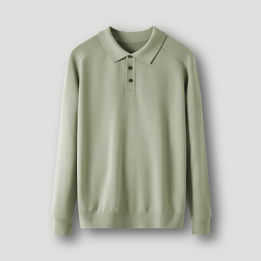 Premium Wool Polo Sweatshirt Mens