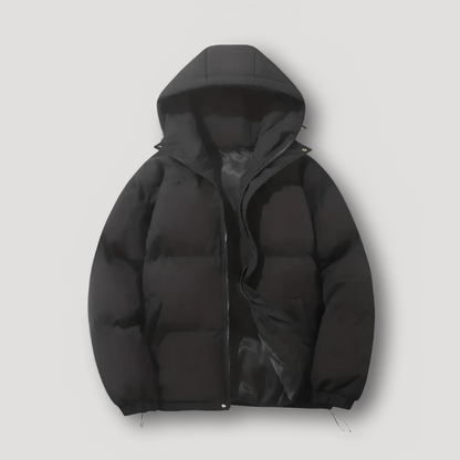 Quilted Zip Up Hooded Winter Puffer Jacket for Men