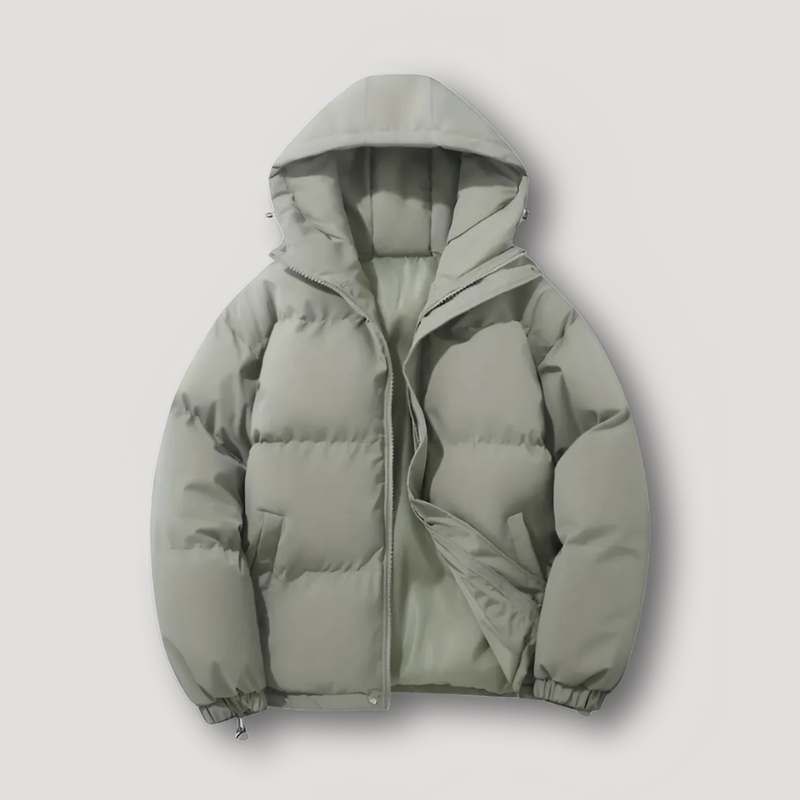 Quilted Zip Up Hooded Winter Puffer Jacket for Men