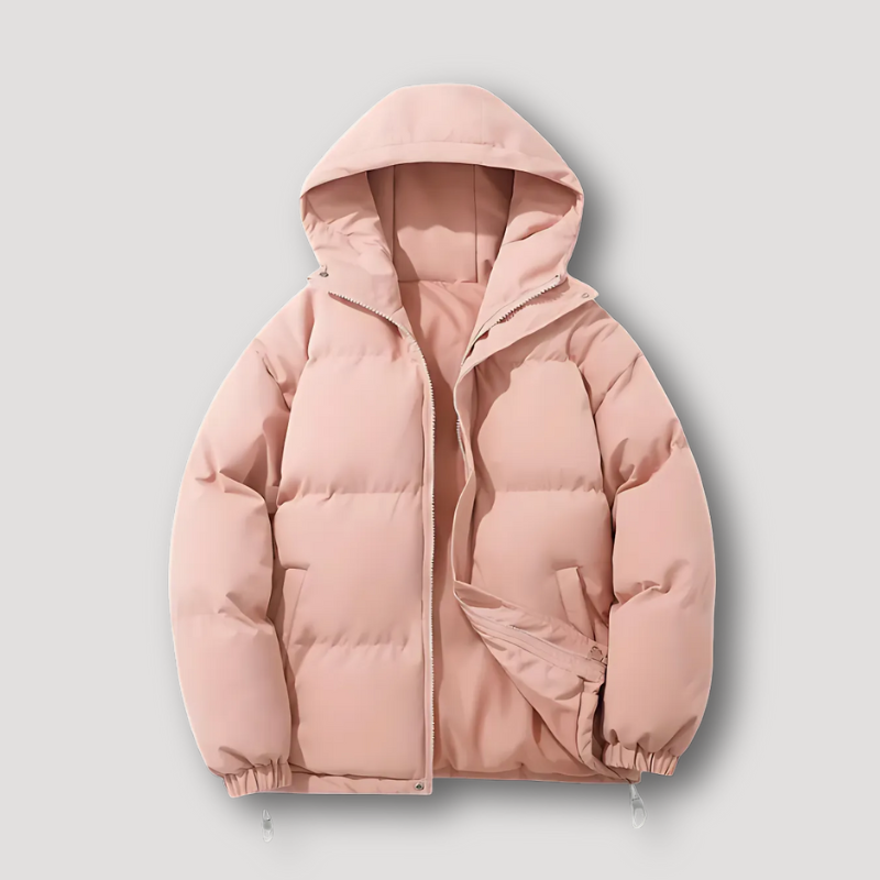 Quilted Zip Up Hooded Winter Puffer Jacket for Men