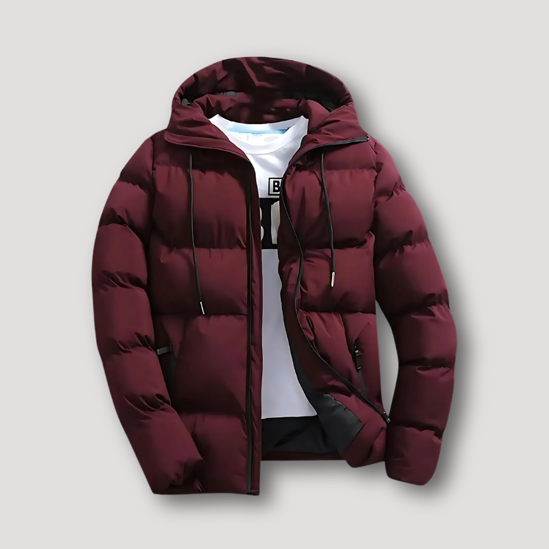 Quilted Hooded Puffer Jacket for Men