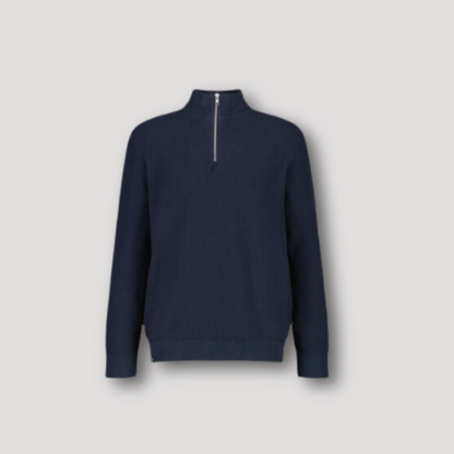 Classic Quarter Zip Blue Sweater