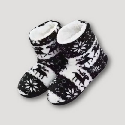 Plush Reindeer Indoor Slipper Boots for Winter