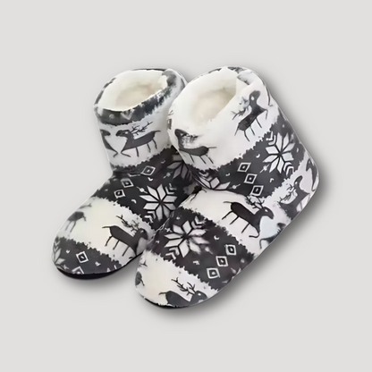 Plush Reindeer Indoor Slipper Boots for Winter