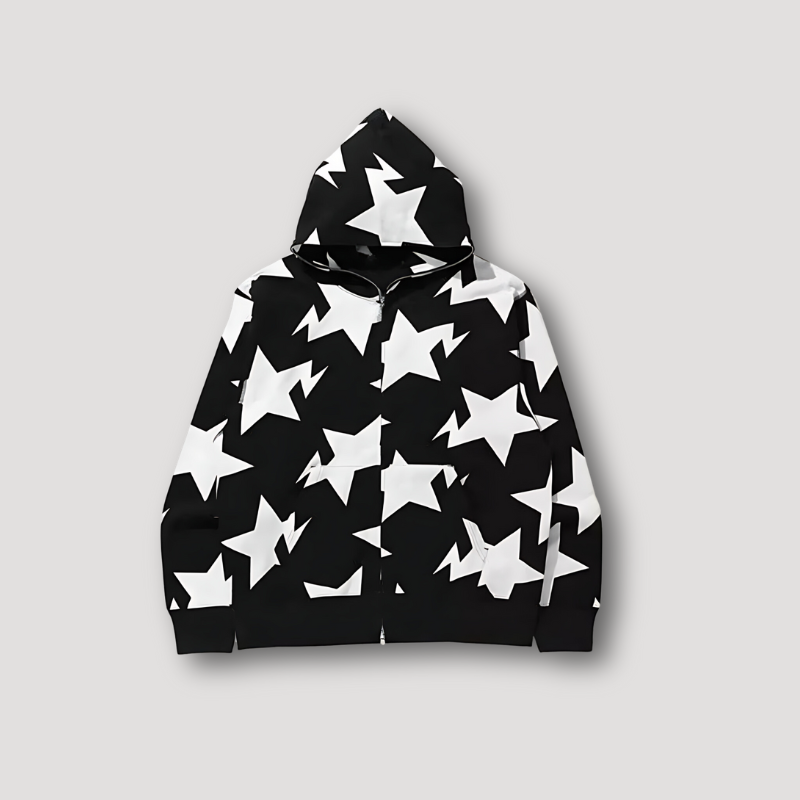 Lightning Star Men's Zip Up Hoodie