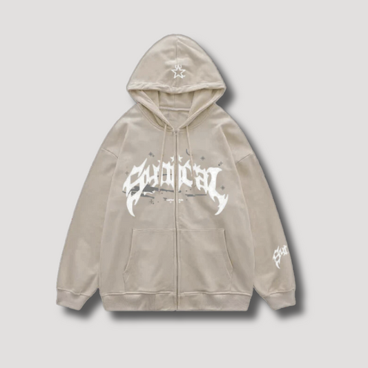 Synical Tribal Print Streetwear Zipper Hoodies