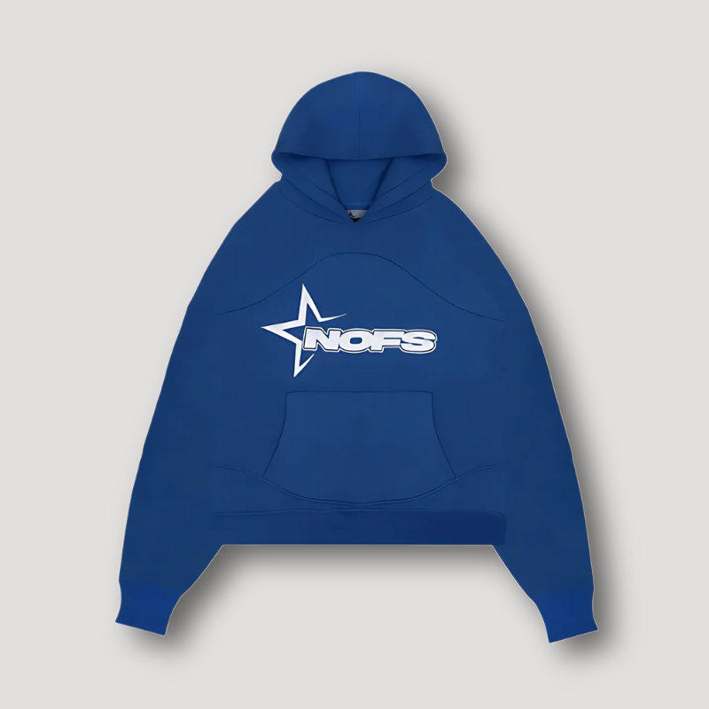 Sporty 'NOFS' Graphic Logo Print Oversized Hoodie