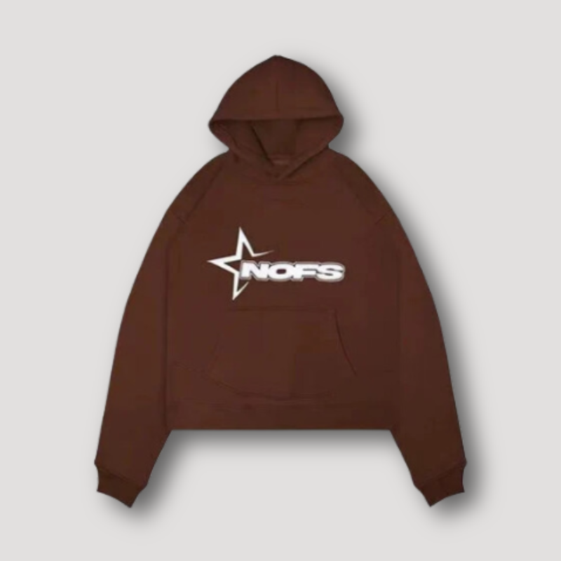 Sporty 'NOFS' Graphic Logo Print Oversized Hoodie