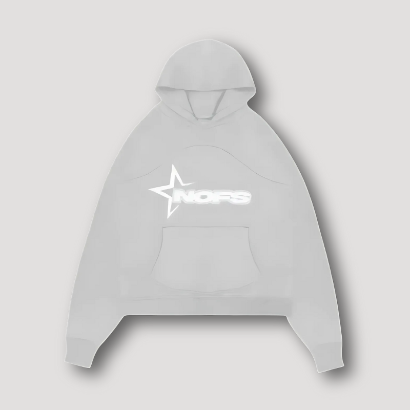 Sporty 'NOFS' Graphic Logo Print Oversized Hoodie