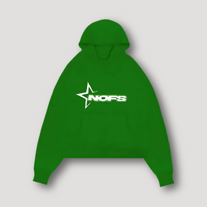 Sporty 'NOFS' Graphic Logo Print Oversized Hoodie