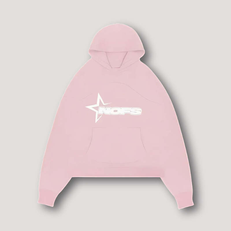 Sporty 'NOFS' Graphic Logo Print Oversized Hoodie