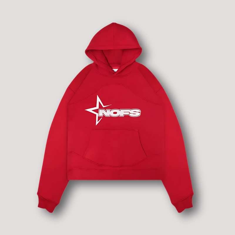 Sporty 'NOFS' Graphic Logo Print Oversized Hoodie