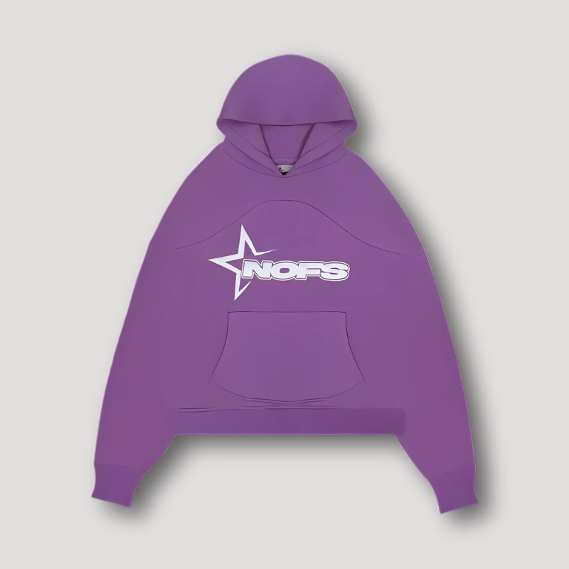 Sporty 'NOFS' Graphic Logo Print Oversized Hoodie