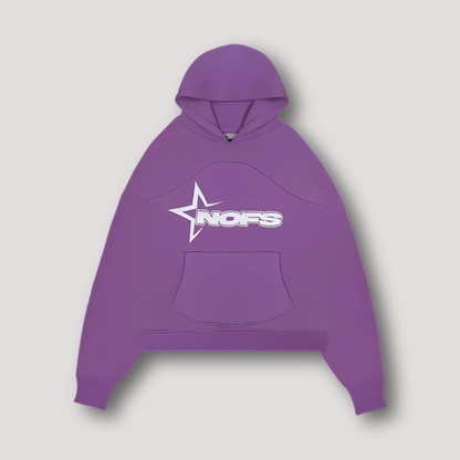 Sporty 'NOFS' Graphic Logo Print Oversized Hoodie