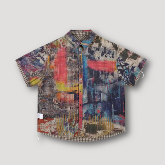 Abstract Art Reversible Button Up Shirt