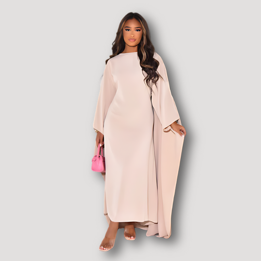 Flowing Silky Long Batwing Sleeve Floor Length Dress Australia