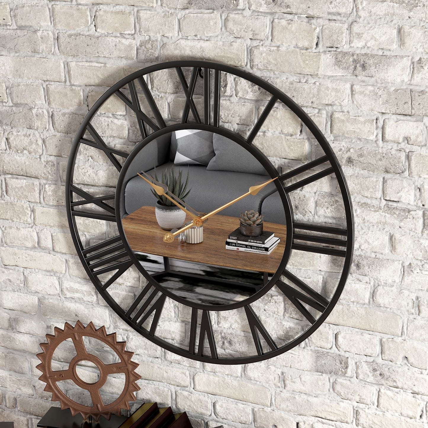 Roman Modern Mirror Wall Clock - Elegant Design - Silent Movement