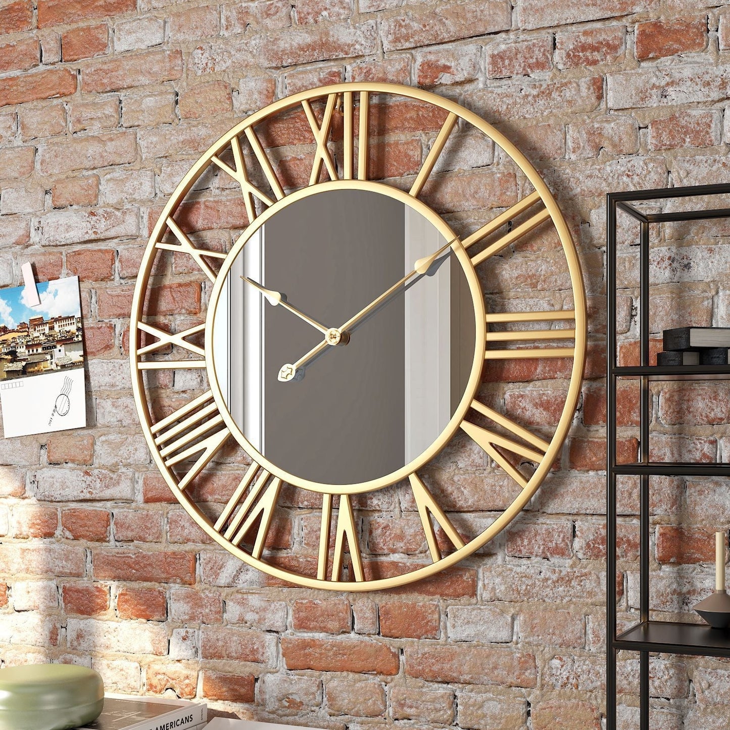 Roman Modern Mirror Wall Clock - Elegant Design - Silent Movement