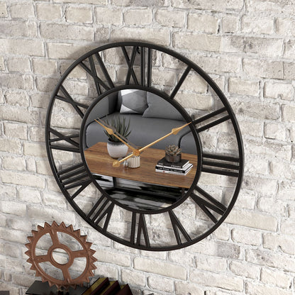 Roman Modern Mirror Wall Clock - Elegant Design - Silent Movement