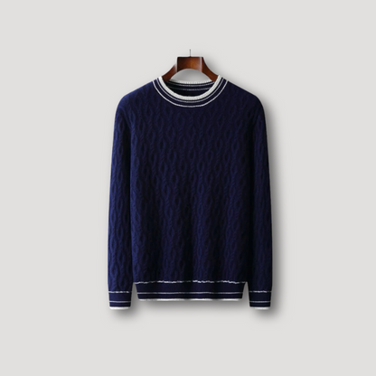 Merino Wool Cable Knit Sweater Man