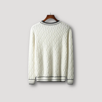 Merino Wool Cable Knit Sweater Man