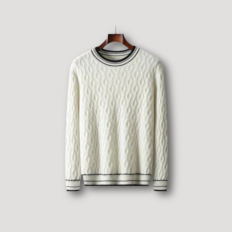 Merino Wool Cable Knit Sweater Man