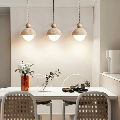 Rustic Cave Style Pendant Light - Stone Material - Wall Switch