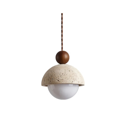 Rustic Cave Style Pendant Light - Stone Material - Wall Switch