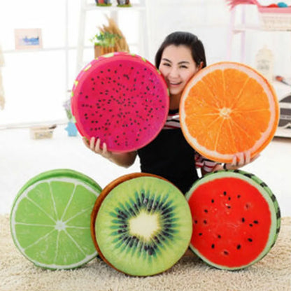 Fruit Slice Pillow Cushion | Round Decorative Pillow for Sofa & Bed