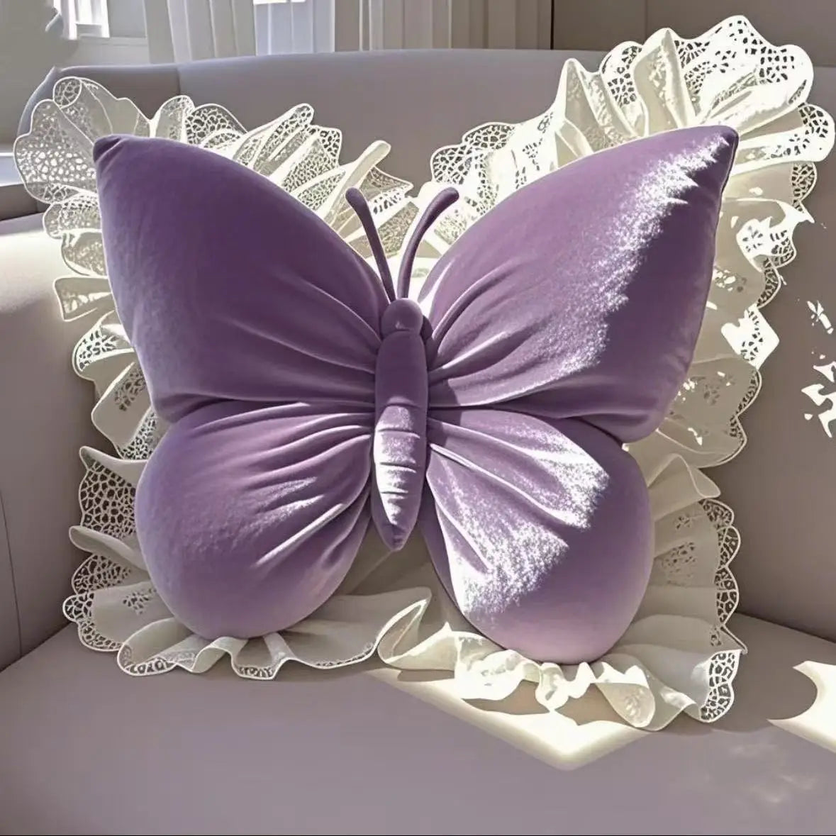 Butterfly Decorative Pillow | Elegant Cushion for Bed & Sofa