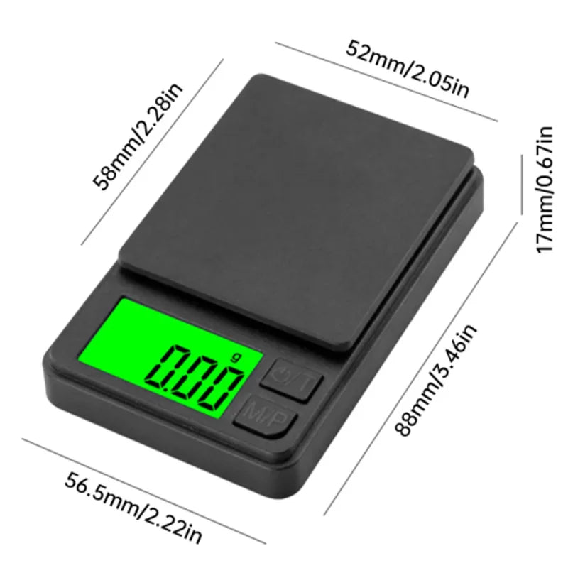 Precision Pro Digital Scale – 1000g Capacity, 0.1g Accuracy, Compact, Black