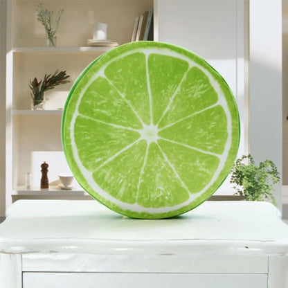 Fruit Slice Pillow Cushion | Round Decorative Pillow for Sofa & Bed