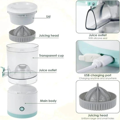 Ultra Compact Electric Fruit Juicer – 300W, Stainless Steel, Travel-Friendly
