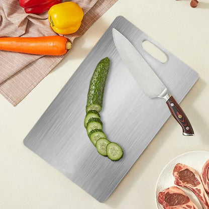 Stainless Steel Cutting Board – 24x15cm, Double-Sided, 180g, Anti-Bacterial
