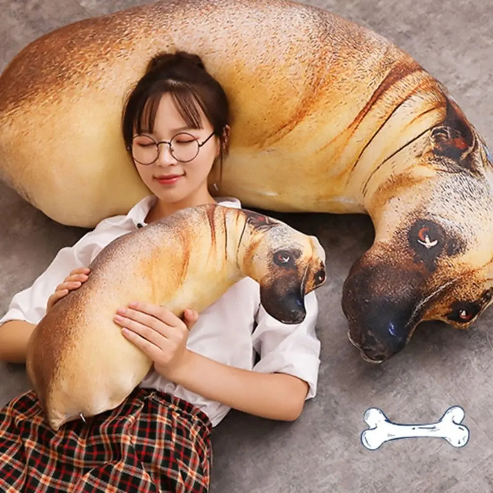 Dog Pillow Cushion | Realistic Decorative Pillow for Sofa & Bed