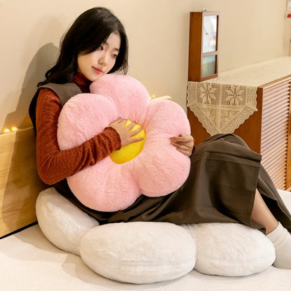 Flower Pillow Cushion | Pink Decorative Pillow for Bed & Couch