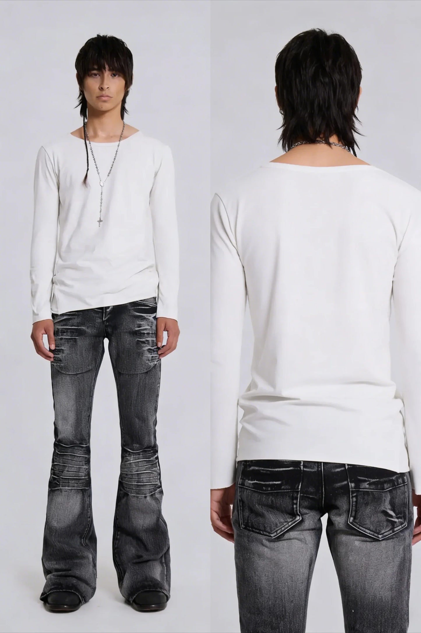 Harajuku Samurai Embroidered Oversized Jeans - High Waist - Straight Leg Pants