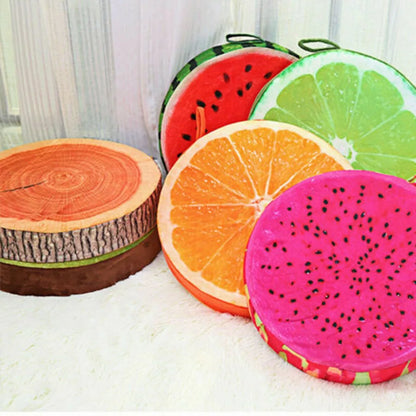 Fruit Slice Pillow Cushion | Round Decorative Pillow for Sofa & Bed