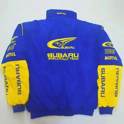 Subaru Rally Racing Jacket - Embroidered Motorsport Windbreaker