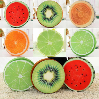 Fruit Slice Pillow Cushion | Round Decorative Pillow for Sofa & Bed