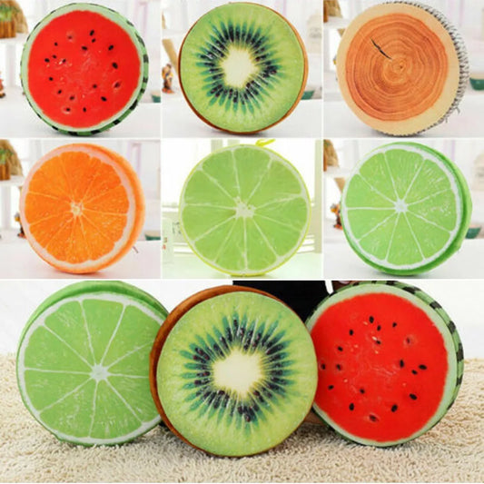 Fruit Slice Pillow Cushion | Round Decorative Pillow for Sofa & Bed
