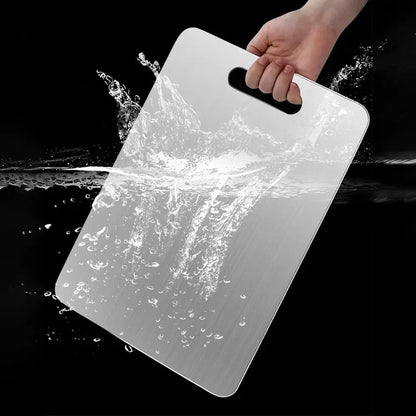 Stainless Steel Cutting Board – 24x15cm, Double-Sided, 180g, Anti-Bacterial