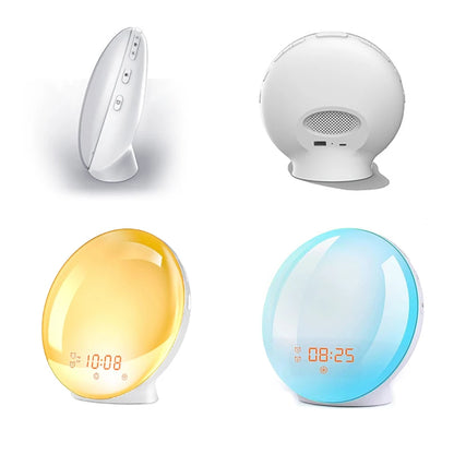 Wake Up Light Alarm Clock - Sunrise Sunset Simulation - FM Radio - Dual Alarm - White