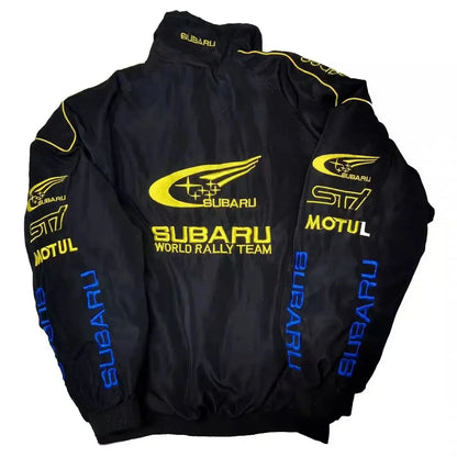 Subaru Rally Racing Jacket - Embroidered Motorsport Windbreaker