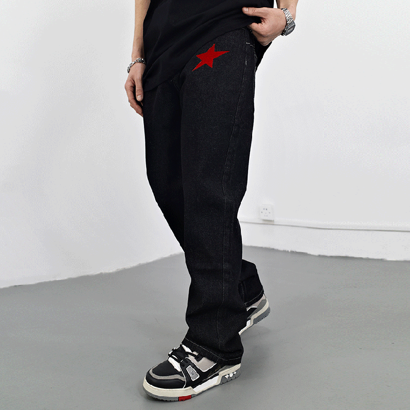 Red Star Graphic Black Jeans | RR