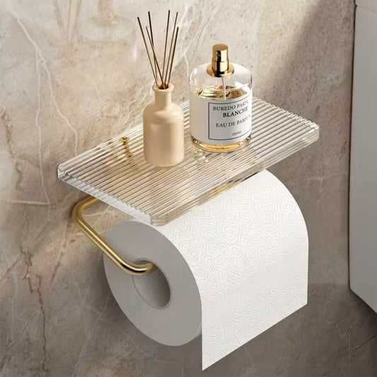 Shelf Toilet Paper Holder - Unique - Stick-On