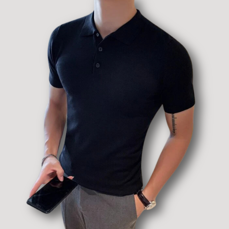 Plain Shirt Slim Fit Short Sleeve Knitted Polo Shirts