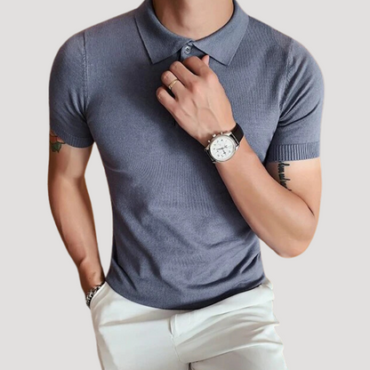 Plain Shirt Slim Fit Short Sleeve Knitted Polo Shirts