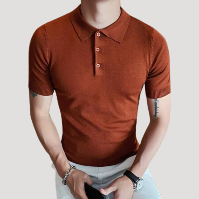 Plain Shirt Slim Fit Short Sleeve Knitted Polo Shirts