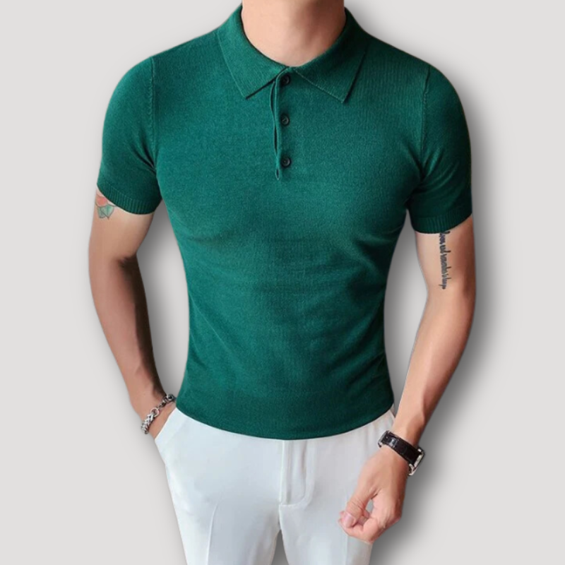 Plain Shirt Slim Fit Short Sleeve Knitted Polo Shirts